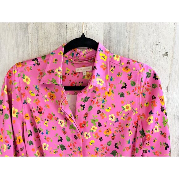 Ann Mashburn Sz S Isla Maxi Dress Pink Floral Charmeuse EUC - Picture 3 of 16